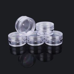 10G/10ML Mini Cosmetic Empty Jar Approx 38 x 21MM Travel Size Plastic Clear Pot Face Cream Sample Bottle Eyeshadow Makeup Lip Balm Cont Bttx
