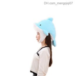 Caps Hats Role Play Carnival Blue Dolphin Hat Adult and Children Marine Animal Headwear High Quality Z230815