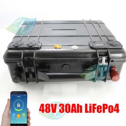 48V 30AH 51.2v LiFePo4 2000W Lithium Tricycle Ebike Battery Scooter Solar Storage UPS 50A BMS + 5A Charger