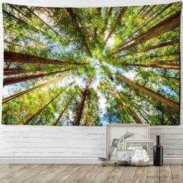 Tapestries Oak China Tapestry Wall Hanging Natural Forest Hippie Natural Landscape Wall Art Living Room Home Decor R230815