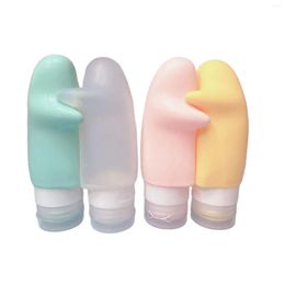 Storage Bottles 4pcs 90ml Dispenser For Toiletries Shampoo Silicone Travel Bottle Reusable Squeezable Mini Portable Soft Home El Refillable