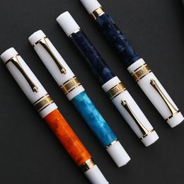 Fountain Pens MAJOHN M400 Resin Fountain Pen EF/F Nib Gold Clip Fantastic Pen For Office School Supplies Smooth Writing Business Gift 230814