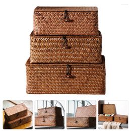 Storage Bags Finishing Basket Portable Case Decorative Bins Lids Small Desktop Organiser