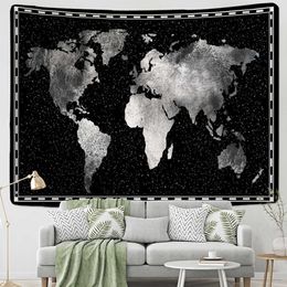 Tapestries World Map Land Plate Wall Hanging Tapestry 3D Print Geometric Decor Painting Beach Towel Sleeping Pad Yoga Blanket Mat