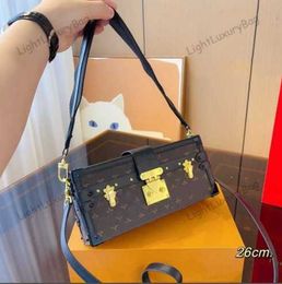2023 10A Brand Designer Advanced Flower-wood Box Classic Retro Shoulder CrossBody Bag Fashion Women Leather Luxury Handbags Tote Female Purses 230603