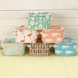 Home Storage Cube Basket Linen & Cotton Fabric Desk Organiser for Office Home School Folding Cosmetic Jewellery Stationery Storage Organi Etjn