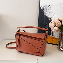 European and American Popular Contrast Colour Geometric Bag Trendy One-Shoulder Bag Fashion Handbag
