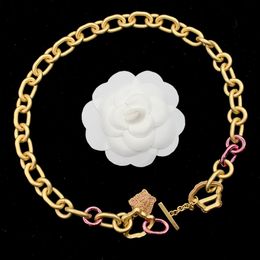 Luxury Lock Gold Necklaces Baroque VERsion Designer Chain Bracelets Pink Diamond Charm Necklace Men Cuba Link Jewellery Sets Gift With Box g5