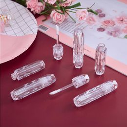 3ML Diamond Shape Empty Plastic Lip Gloss Packaging Tubes with Wand Makeup Balm Containers Reusable Bottle Clear Top for Lipstick Sampl Hhsb