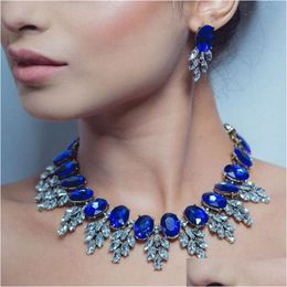 Earrings Necklace Womens Fashion Acrylic Statement Bridal Jewellery Mticolor Diamond Necklaces Earring Set Drop Delivery Sets Dhojd