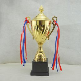 Decorative Objects Trophy Rewards Cup Metal Trophies Prize Football 29cm for Sports Competitions Match Competitive Christmas Birthday Party 230815