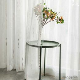 Curtain White tulle curtains for living room bedroom Colorful striped Modern sheer curtain drape window R230815