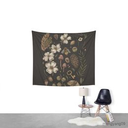Tapestries Nature Walks Bee Flower Printed Tapestry Wall Hanging Coverlet Bedding Sheet Throw Bedspread Living Room Tapestries Dorm Decor R230816
