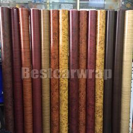 Various Colour Wood grain Vinyl Wrap With air bubble For Car Exterior and Inteiror Wrap covering stickers Size 1 52x20m Roll 224f