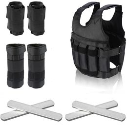 Hand Grippers 1550kg Adjustable Weight Vest Weighted Fitness Training Set With Steel Plate Bracelet Ankle Bodybuilding Accessories 230816