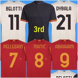 Yoga Outfit 23 24 Dy Aouar Soccer Jerseys Totti Maglia Pellegrini Belotti Abraham 2023 2024 Football Shirts Mancini Men Kids Kit El Dhzjt