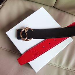 Red Bottom Reversible Man Designer Belt Cintura Uomo Width 3.8Cm Luboutin Fashion Casual Black Beige Waistband Size 100Cm-125Cm With Jeans Woman Belts Wholesale