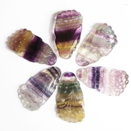 Pendant Necklaces Sell Natural Exquisite Fluorite Chinese Cabbage Statue Crystal Colorful Hand Carving Gemstone Home Renovation Gift 4Pcs