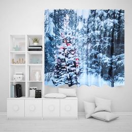 Tapestries Christmas Punching Curtains For Living Room Hall Bedroom Decor Window Curtain Interior Home Kitchen Wall Tapestry