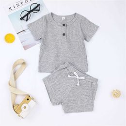 Clothing Sets Baby Newborn Infant Baby Boys Clothes Set Knitted T-shirt Shorts Casual Clothing Summer Costumes