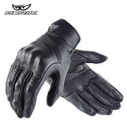 Five Fingers Gloves Berik Summer Motorcycle Man Enduro Motocross Genuine Leather Moto Racing Equipment Accessories 230816