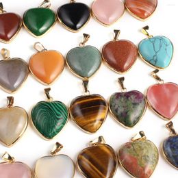 Pendant Necklaces Natural Stone Necklace Heart-shaped Gem Exquisite Charms For Jewellery Making Diy Women Earring Accessories