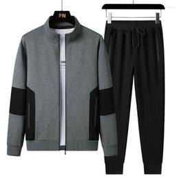 Men's Tracksuits 2023 Winter Stand Collar Pure Cotton Plus Fleece Thickened Leisure Warm Suit Youth Sports Cardigan Two-piece Set