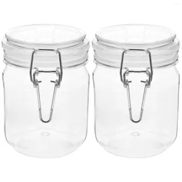 Storage Bottles Airtight Honey Jar Transparent Plastic Jars Lids Sealed Bottle Caviar Food Containers