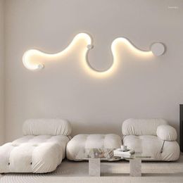 Wall Lamp Simple Linear LED Snake Shaped Decorative Light Three Color Dimming Indoor Lighting Bedside Lantren For Living Room