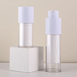double wall 30ml 50ml airless cosmetic serum bottle 15ml acrylic cylinder white matte Seqhi
