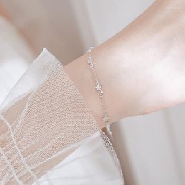 Link Bracelets Korean Star Bracelet For Women Sweet Gold And Silver Colour Stainless Steel Crystal Girl Gift Jewellery