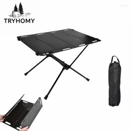 Camp Furniture Tryhomy Outdoor Folding Table Camping Aluminum Alloy Portable BBQ Picnic Desk Lightweight Tactical