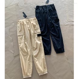 Pantaloni maschili primaverili e autunno di alta qualità ricamato in cotone multi-tasca seccatura rapida