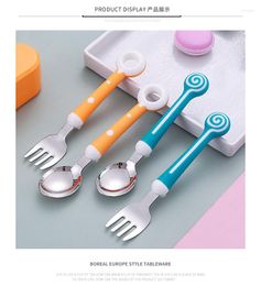 Dinnerware Sets 316 Stainless Steel Children's Tableware Portable Set Baby Complementary Fork Cartoon Creative Gift Feeding Spoon