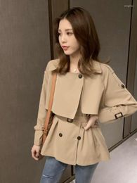 Women's Trench Coats Chic Windbreaker Short Coat 2023 Spring Autumn Harajuku Fashion Female Loose Casual Women Outwear