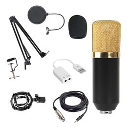 Flash Brackets Live streaming dedicated equipment professional capacitor wired microphone set with stand computer recording sound card 230816