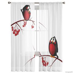 Curtain Tree Fruit Tulle Sheer Curtains for Bedroom Kitchen Decor Feastival Drapes