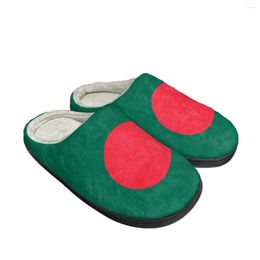 Slippers Bangladesh Flag Pattern Autumn Winter Woman Men Home Cotton Slipper Outdoor Travel Shoes Breathable Indigenous Plush