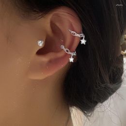 Backs Earrings Ins Woven Twist Zircon Star Without Ear Hole Bone Clip Korean Trend Metal Jewelry For Women Girl Wedding Party Gift