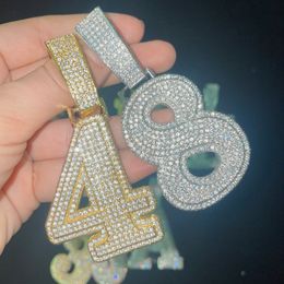 Pendant Necklaces Double Layer Initials Letter Pendant Iced Out CZ Zircon Hip Hop Necklace For Men Women Chain Customized Jewelry Single A-Z 230815