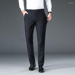 Men's Pants Autumn Brand Clothes Suit Trousers Cotton Loose Straight For Male High Waist Elastic Black Casual Formal Pant Man