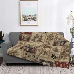 Blankets Western Country Bear Elk Windproof Blanket Your Ultimate Home Decor Comfort Companion Skin-Friendly Stay Cosy In Every Season
