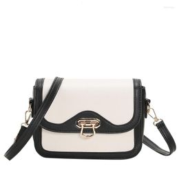 Waist Bags Fashion Handbag Autumn Contracted Pull The Lock Color Small Square Bump Niche Inclined Shoulder Bag