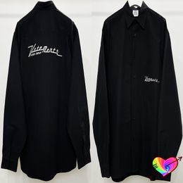 Mens Casual Shirts ss Fashion Vetements Embroidered Men Women 1 Black Shirt Big Oversized Fit VTM Long Sleeve Blouse 230815