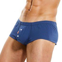 Underpants SEOBEAN Boxers Mens Underwear Boxer Shorts Panties Home Lounge Plaid Breathable Men Sleep Bottoms 230815