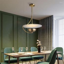 Pendant Lamps Postmodern Designer Copper Round Glass Lights For Dining Room Bar Cafe Luxury Decorative Lighting Fixture Led Luminaire