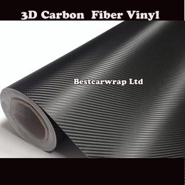 3M Quality 3D Black Carbon Fibre vinyl Wrap Car Wrapping Film Sheets With Air Drain Top quality 1 52x30m Roll 4 98x98ft321A