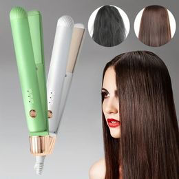 Negative Ion Mini Hair Straightener and Curler - Portable Hair Styling Iron for Smooth and Shiny Hair