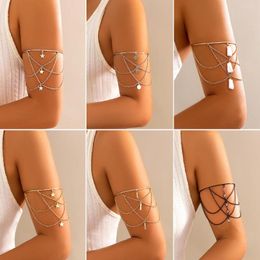 Bangle Ingemark Punk Gold Colour Sequin Open Upper Arm Bracelet For Women Vintage Star Rod Pendant Cuff Bangles Couple Jewellery Gift