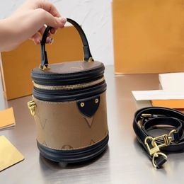 2023 Mini Cannes Bags Handbags woman designer bag barrel crossbody bag luxury totes purses Leather Print Flowers 5A